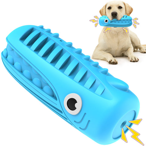 Pet Fortuna Tough Dog Chew Toy, For Aggressive Chewers, Medium and Large Breeds (Whale - Aqua)