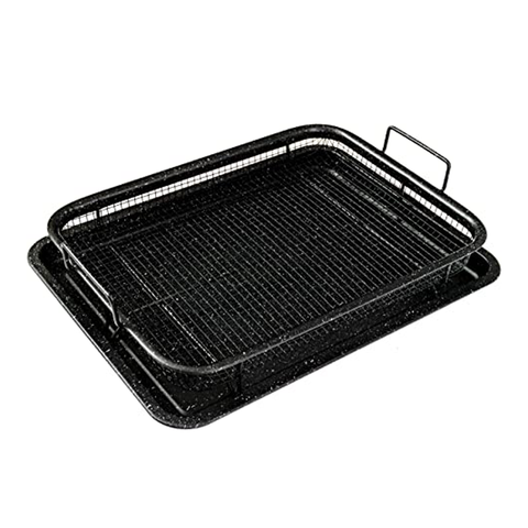 MUSENTIAL 2-Piece Non-Stick Air Fry Tray Bakeware Set for Oven, 13 x 9-Inch